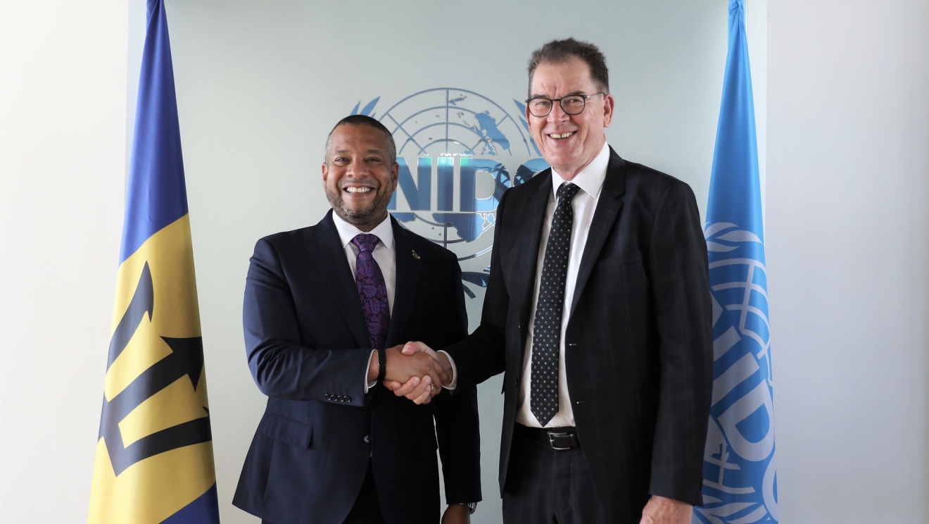His Excellency Mr. Matthew Anthony WILSON, presents his credentials as Permanent Representative of BARBADOS to UNIDO to the Director General, Mr. Gerd Müller